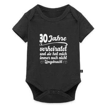 30 Jahre Ehe Ehefrau Perlenhochzeit Geschenk - Baby Premium Kurzarmbody - Schwarz - Vorne