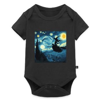 Halloween Witch Starry Night - Baby Premium short-sleeve bodysuit - black - Front