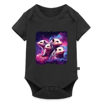 Possoms d’espace - Body à manches courtes Premium Bébé - noir - Devant