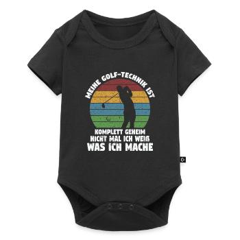 Golfspieler Sport Golfspieler Geschenk - Baby Premium Kurzarmbody - Schwarz - Vorne