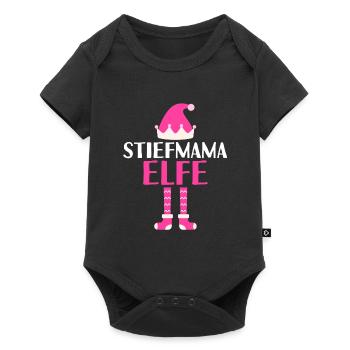 Stiefmama Elfe Bonus Mama Geschenk - Baby Premium Kurzarmbody - Schwarz - Vorne