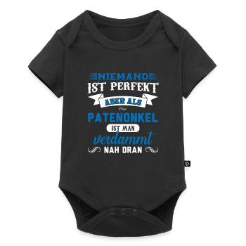 Patenonkel Familie Taufpate Geschenk - Baby Premium Kurzarmbody - Schwarz - Vorne