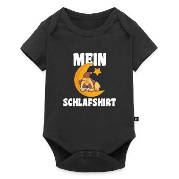 Schlafanzug Mops Mops-Liebhaber Geschenk - Baby Premium Kurzarmbody - Schwarz - Vorne