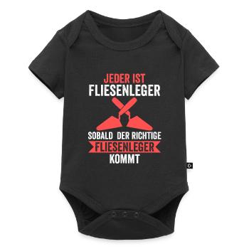 Fliesenleger Beruf Bodenleger Geschenk - Baby Premium Kurzarmbody - Schwarz - Vorne