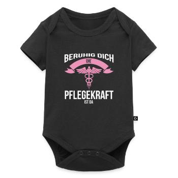 Pflegekraft Beruf Krankenpflege Geschenk - Baby Premium Kurzarmbody - Schwarz - Vorne