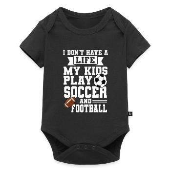 baller fussball baller Geschenk - Baby Premium Kurzarmbody - Schwarz - Vorne