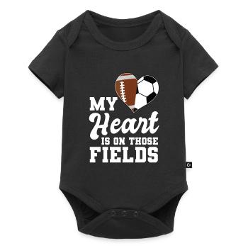 baller fussball baller Geschenk - Baby Premium Kurzarmbody - Schwarz - Vorne