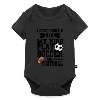 baller fussball baller Geschenk - Baby Premium Kurzarmbody - Schwarz - Vorne