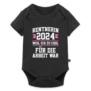 Rentnerin 2024 Rente Rentnerin Geschenk - Baby Premium Kurzarmbody - Schwarz - Vorne
