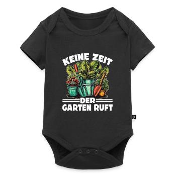 Keine Zeit Der Garten Ruft - Garten - Baby Premium Kurzarmbody - Schwarz - Vorne