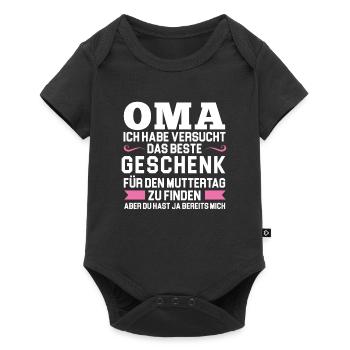 Oma Familie grossmuter Geschenk - Baby Premium Kurzarmbody - Schwarz - Vorne