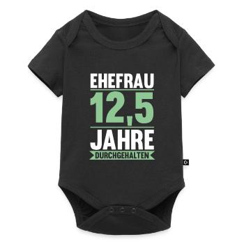 12,5 Jahre Ehe Ehefrau Petersilien Hochzeit Gesche - Baby Premium Kurzarmbody - Schwarz - Vorne