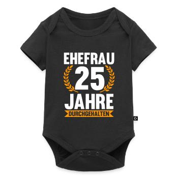 25 Jahre Ehe Ehefrau Silberhochzeit Geschenk - Baby Premium Kurzarmbody - Schwarz - Vorne