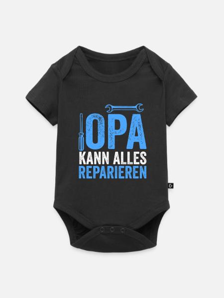 Opa Großvater Großeltern Geschenk - Baby Premium Kurzarmbody - Schwarz