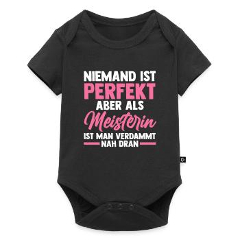 Meisterin Handwerk Meisterprüfung Geschenk - Baby Premium Kurzarmbody - Schwarz - Vorne