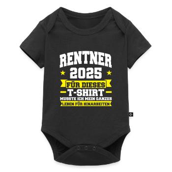 Rentner 2025 Rente Rente 2025 Geschenk - Baby Premium Kurzarmbody - Schwarz - Vorne