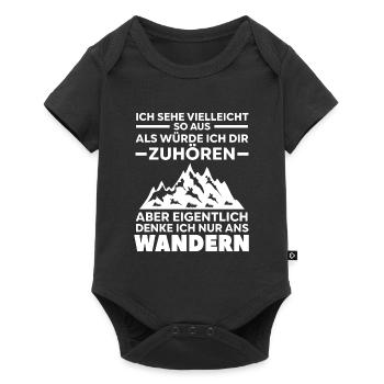 Wandern Berge Berg Geschenk - Baby Premium Kurzarmbody - Schwarz - Vorne