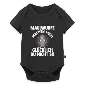 Maulwurf Garten Mole Geschenk - Baby Premium Kurzarmbody - Schwarz - Vorne