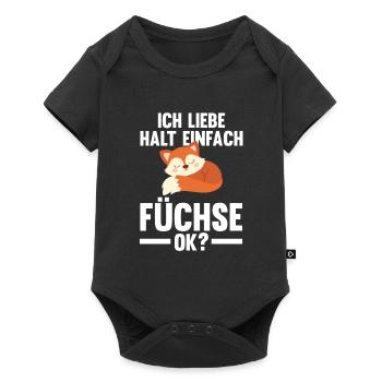 Fuchs Tier Füchse Geschenk - Baby Premium Kurzarmbody - Schwarz - Vorne