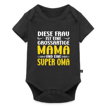Mama & Oma Familie Mutter Geschenk - Baby Premium Kurzarmbody - Schwarz - Vorne