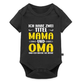 Mama & Oma Familie Mutter Geschenk - Baby Premium Kurzarmbody - Schwarz - Vorne