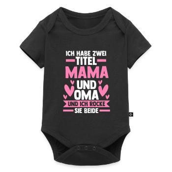 Mama & Oma Familie Mutter Geschenk - Baby Premium Kurzarmbody - Schwarz - Vorne
