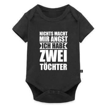 2 Töchter Familie Zwei Töchter Geschenk - Baby Premium Kurzarmbody - Schwarz - Vorne