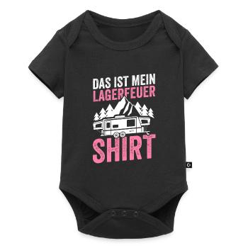 Camping Camper Caravan Geschenk - Baby Premium Kurzarmbody - Schwarz - Vorne