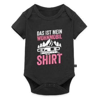 Camping Camper Caravan Geschenk - Baby Premium Kurzarmbody - Schwarz - Vorne
