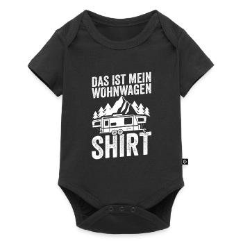 Camping Camper Caravan Geschenk - Baby Premium Kurzarmbody - Schwarz - Vorne