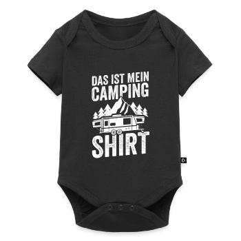 Camping Camper Campingplatz Geschenk - Baby Premium Kurzarmbody - Schwarz - Vorne