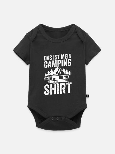 Camping Camper Campingplatz Geschenk - Baby Premium Kurzarmbody - Schwarz