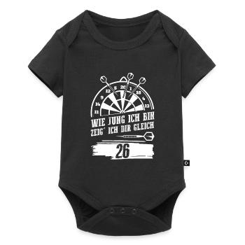 Darts Darten Darts Spieler Geschenk - Baby Premium Kurzarmbody - Schwarz - Vorne