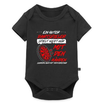 Darts Darten Dartboard Geschenk - Baby Premium Kurzarmbody - Schwarz - Vorne