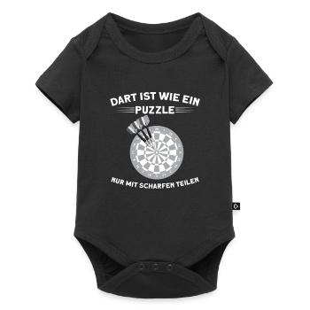 Darts Darten Darter Geschenk - Baby Premium Kurzarmbody - Schwarz - Vorne