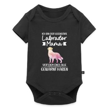 Labrador Mama Hund Labbi Mama Geschenk - Baby Premium Kurzarmbody - Schwarz - Vorne