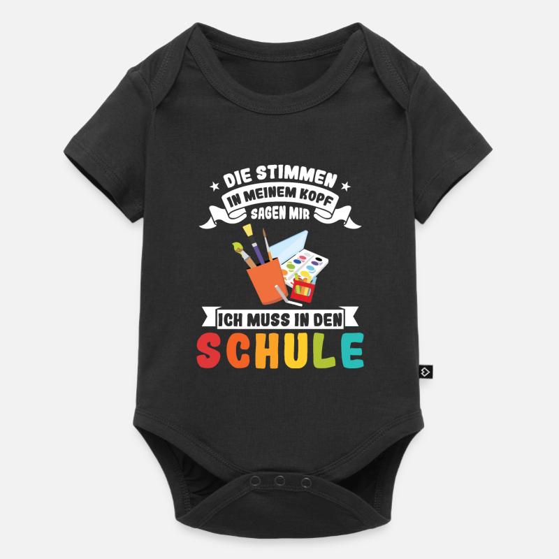 Schulanfang Schule Schulkind Geschenk - Baby Premium Kurzarmbody - Schwarz