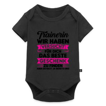 Sport Trainer Trainerin Geschenk - Baby Premium Kurzarmbody - Schwarz - Vorne