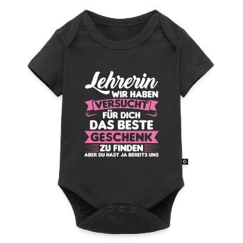 Lehrer Lehrerin Schule Geschenk - Baby Premium Kurzarmbody - Schwarz - Vorne