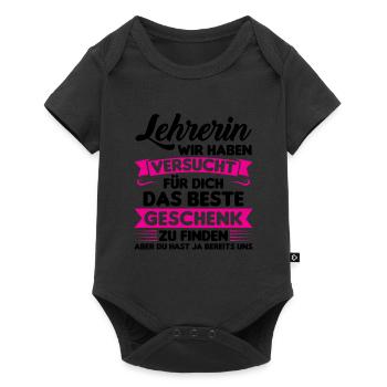 Lehrer Lehrerin Schule Geschenk - Baby Premium Kurzarmbody - Schwarz - Vorne