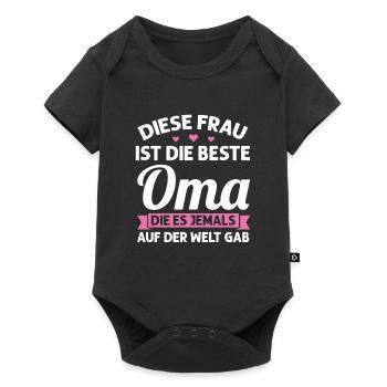 Oma Mutter Tag Omi Geschenk - Baby Premium Kurzarmbody - Schwarz - Vorne