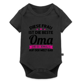 Oma Mutter Tag Omi Geschenk - Baby Premium Kurzarmbody - Schwarz - Vorne