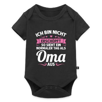 Oma Mutter Tag Omi Geschenk - Baby Premium Kurzarmbody - Schwarz - Vorne