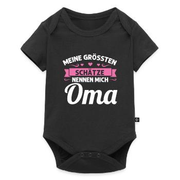 Oma Mutter Tag Omi Geschenk - Baby Premium Kurzarmbody - Schwarz - Vorne