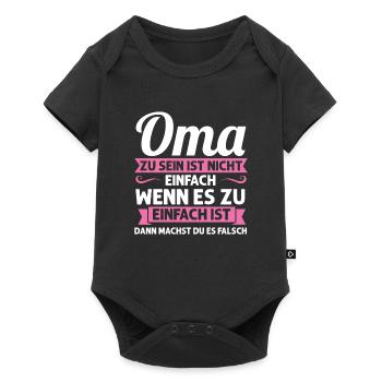 Oma Mutter Tag Omi Geschenk - Baby Premium Kurzarmbody - Schwarz - Vorne