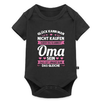 Oma Mutter Tag Omi Geschenk - Baby Premium Kurzarmbody - Schwarz - Vorne