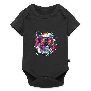 Ski Ski Goggles Skull - Baby Premium short-sleeve bodysuit - black - Front
