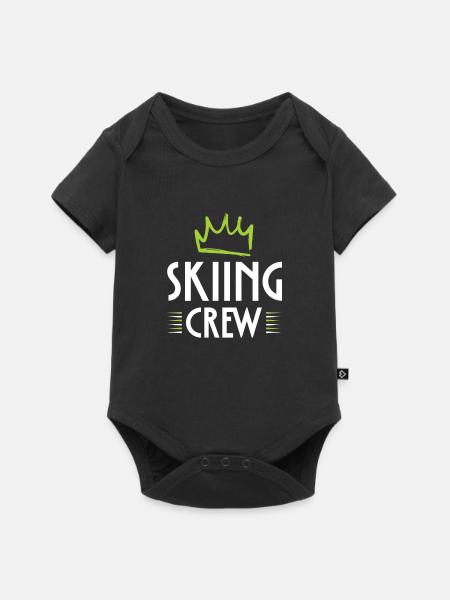 Skiing Crew - Baby Premium Kurzarmbody - Schwarz