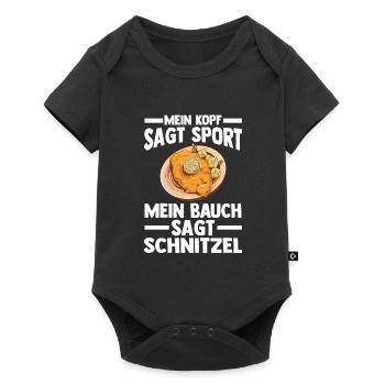 Schnitzel Wiener Wiener Geschenk - Baby Premium Kurzarmbody - Schwarz - Vorne