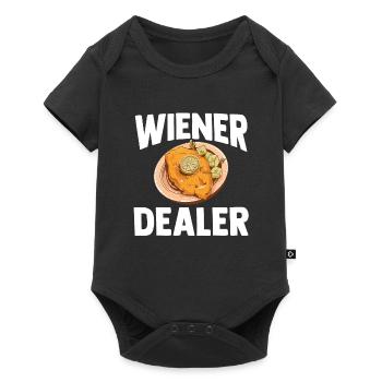 Schnitzel Wiener Schweineschnitzel Geschenk - Baby Premium Kurzarmbody - Schwarz - Vorne